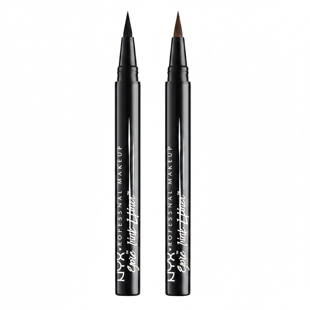 Epic Ink Liner, Eyeliner Liquido Impermeabile, Nero (2 Pezzi), Formula Vegana