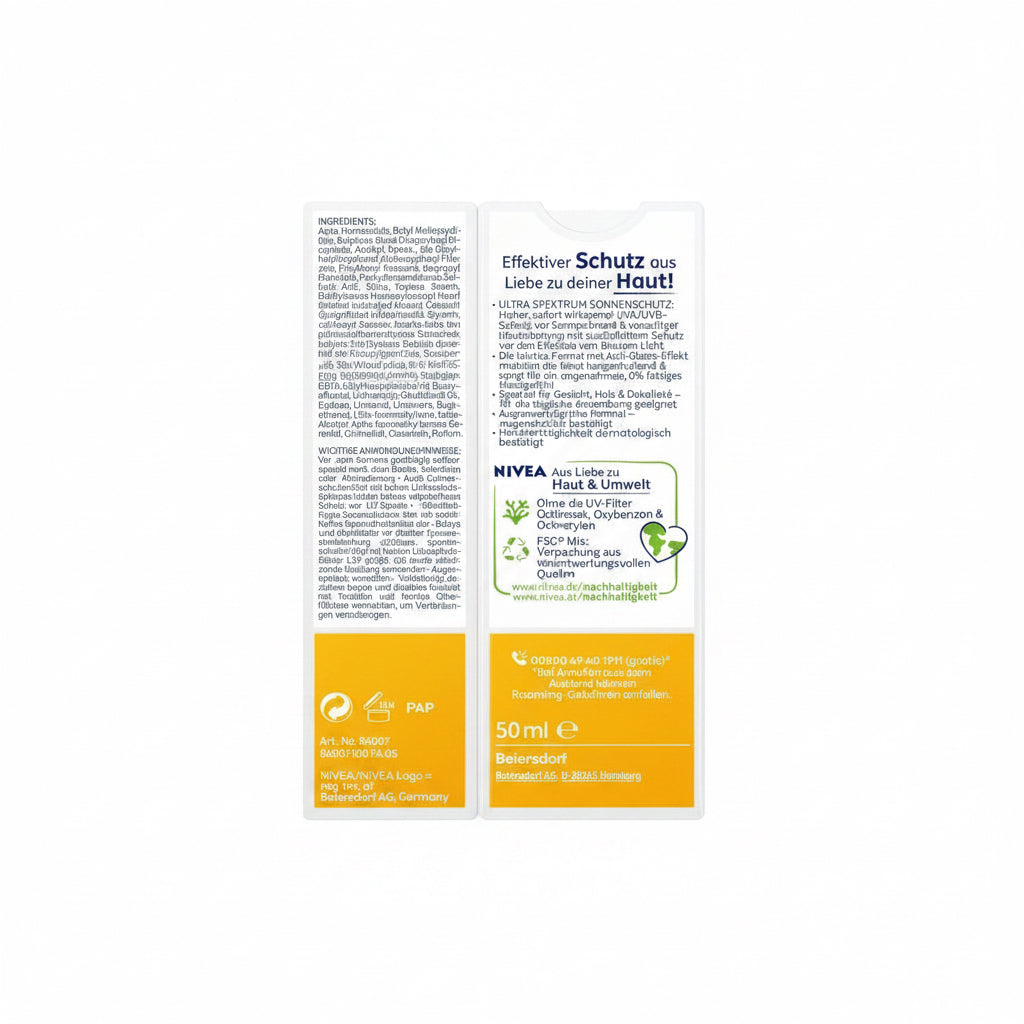 NIVEA Sun, Solare Opaca per Il Viso, UPF 50 (50 Ml)
