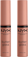 NYX Professional Makeup Butter Gloss, Lucidalabbra Non Appiccicoso, Madeleine, Confezione Da 2