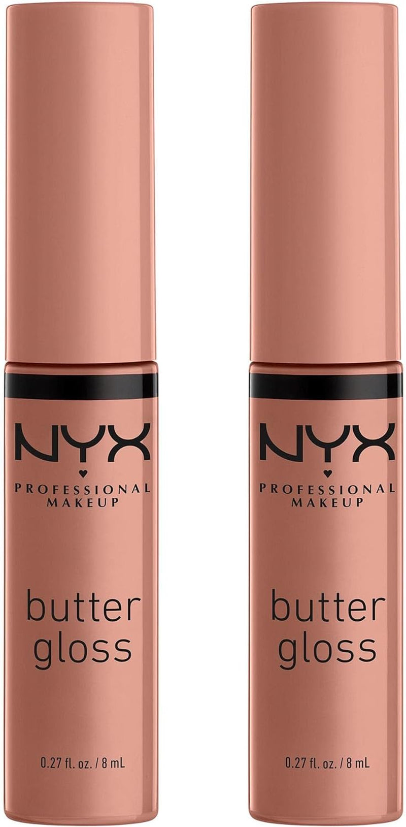 NYX Professional Makeup Butter Gloss, Lucidalabbra Non Appiccicoso, Madeleine, Confezione Da 2