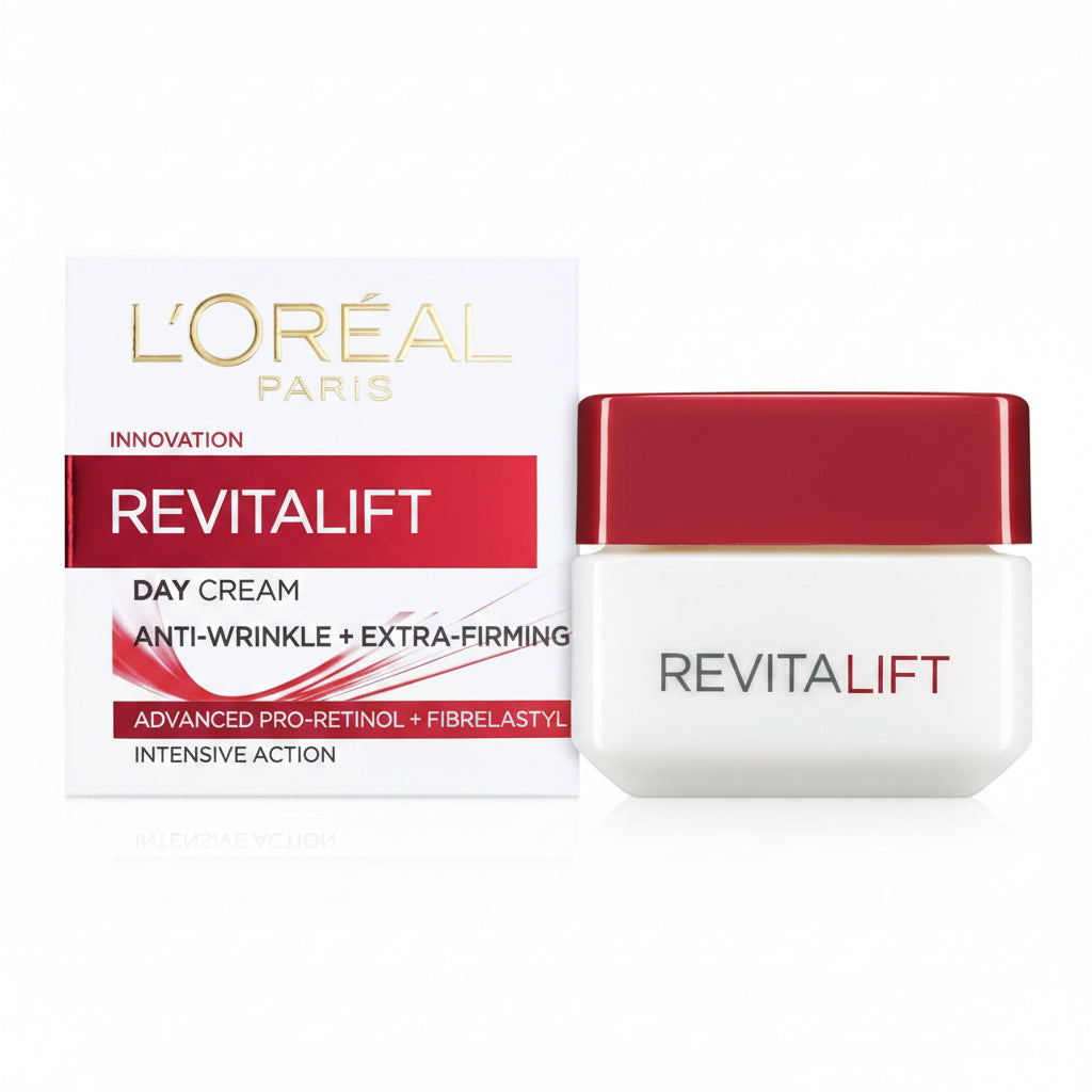 Crema Da Giorno Idratante L'Oréal Paris Revitalift, Riduce La Comparsa Delle Rughe, Rassoda, Idrata E Idrata La Pelle, Pro-Retinolo Ed Elasti-Peptidi, 50 Ml (La Confezione Può Variare)
