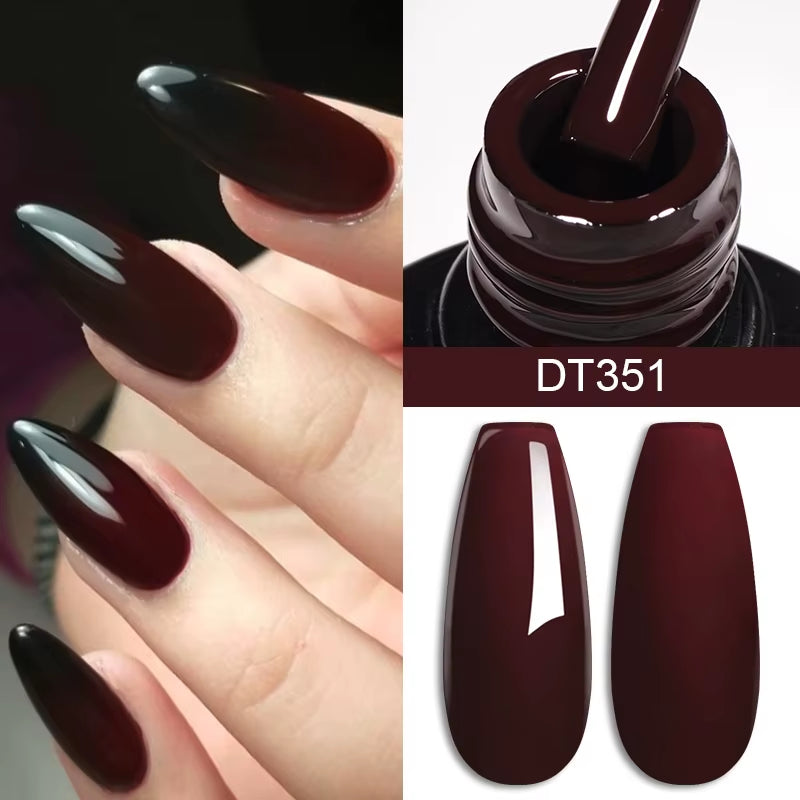7Ml Burgundy Crimson Nail Gel Polish, High Pigment, Non Streak, Long Lasting, UV LED Soak off Nail Art Gel for Home Salon DIY