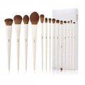 Pennelli Da Trucco, 14 Pezzi, Pennelli Sintetici Di Alta Qualità, per Contouring, Correttore, Fondotinta, Ombretto, Sfumatura, Cipria, Fard, Grigio Chiaro, T329