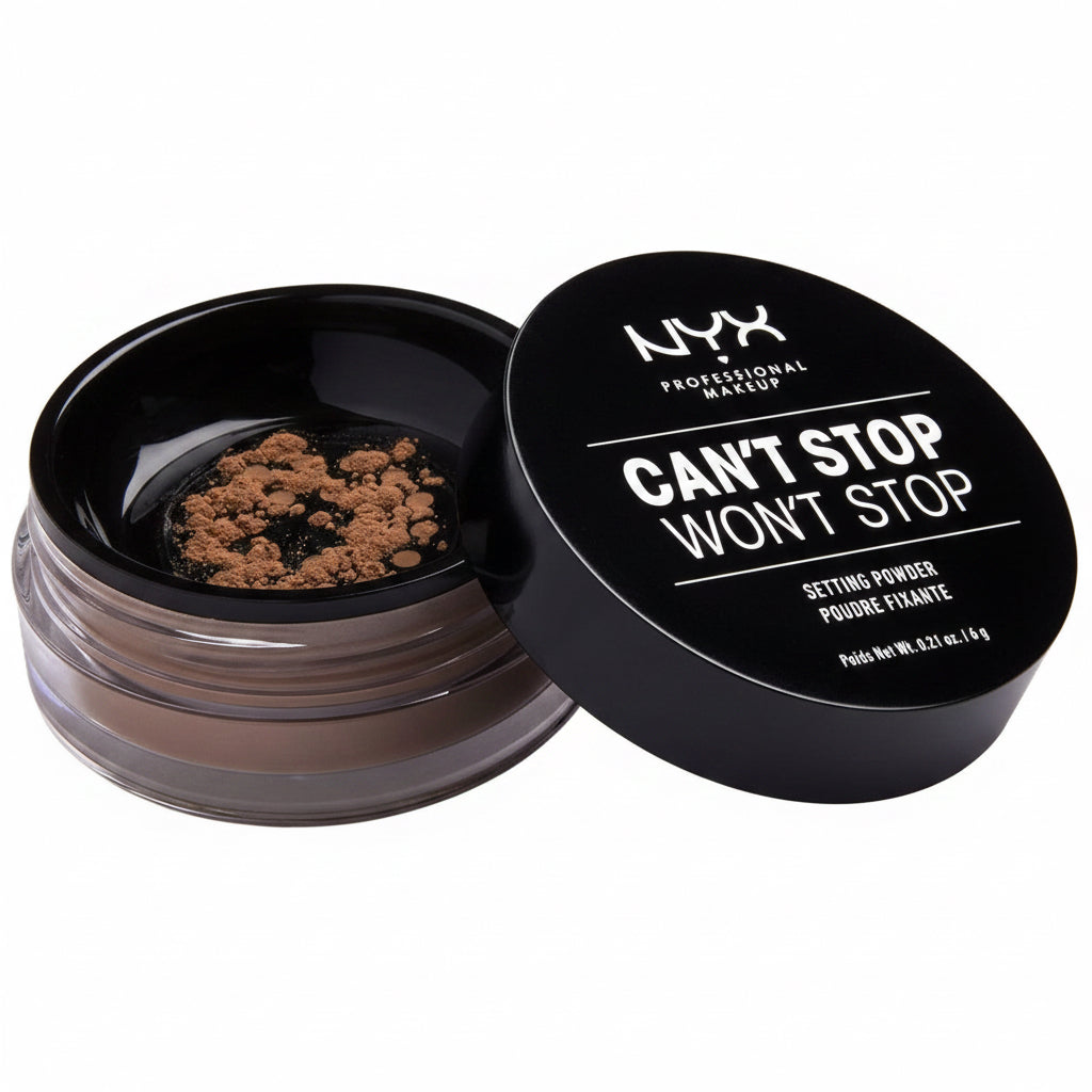 NYX Professional Makeup, Cipria in Polvere, Can'T Stop Won'T Stop Setting Powder, Polvere Libera, Finish Matte, Minimizza Le Zone Lucide, Tonalità: Light Medium