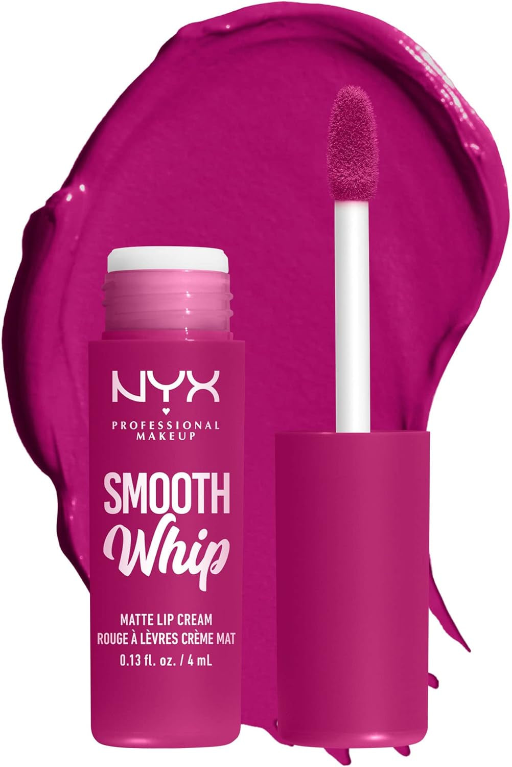 NYX Professional Makeup Rossetto Liquido, Tinta Labbra Matte, Tonalità Ultra-Vibranti, Con Burro Di Karité E Burro Di Cacao, Smooth Whip, Tonalità: Pillow Fight
