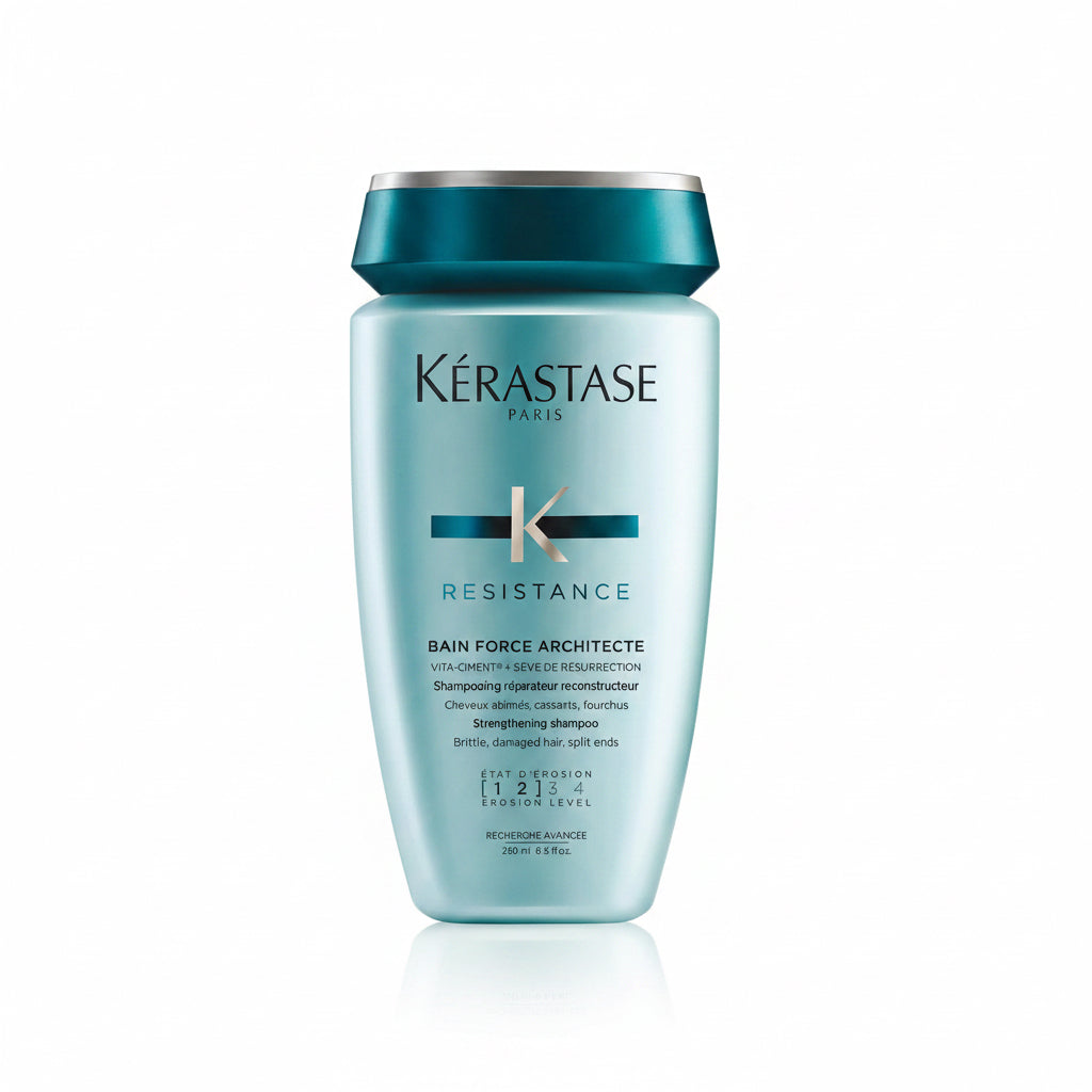 Kérastase, Resistance, Shampoo Professionale Fortificante per Capelli Fragili, Capelli Morbidi E Luminosi, Con Complesso Pro-Keratina E Ceramidi, Bain Force Architecte