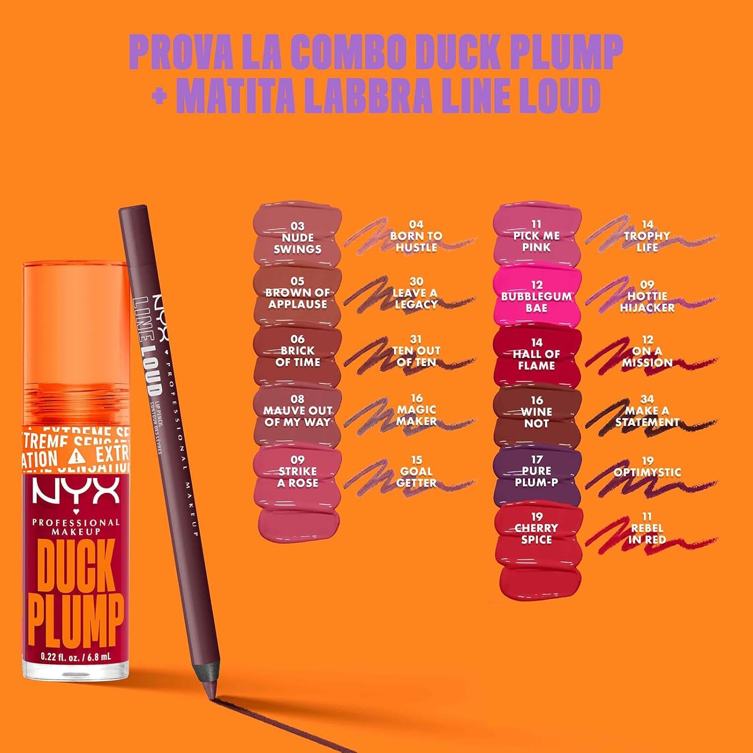 NYX Professional Makeup Gloss Rimpolpante, Altamente Pigmentato, Volume Immediato E Duraturo, Arricchito Con Zenzero Piccante, Duck Plump, Tonalità: Clearly Spicy, 6,8 Ml