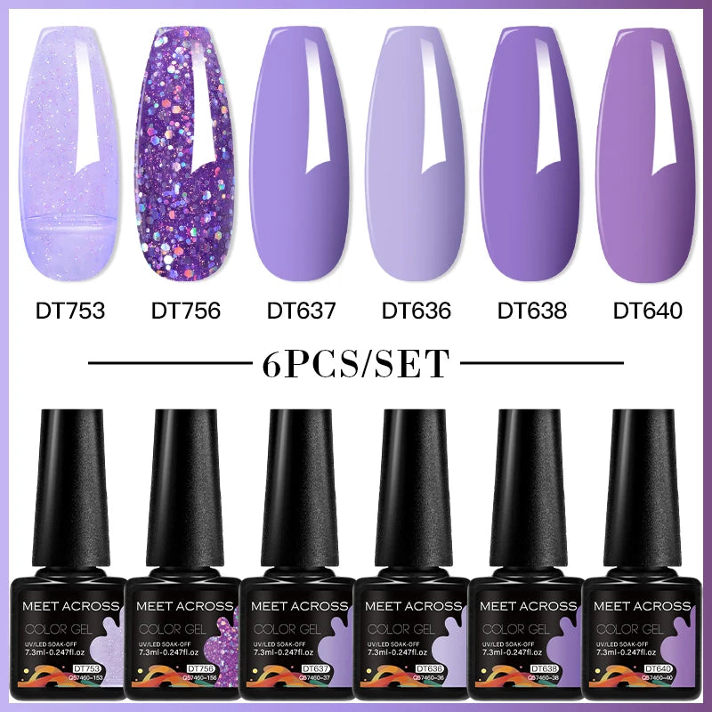 MEET ACROSS Gel Nail Polish Set  Spring Summer