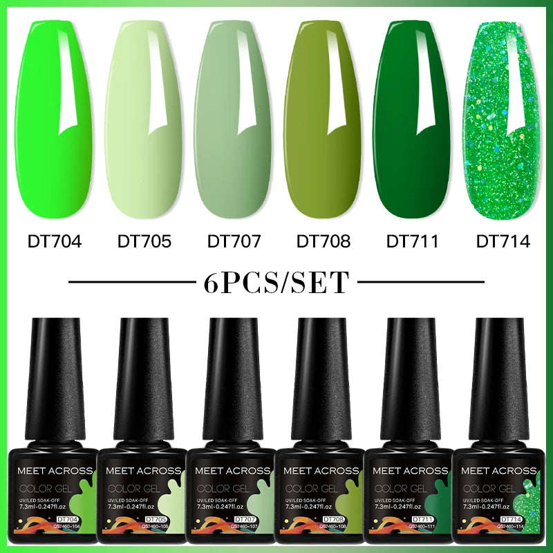 MEET ACROSS Gel Nail Polish Set  Spring Summer