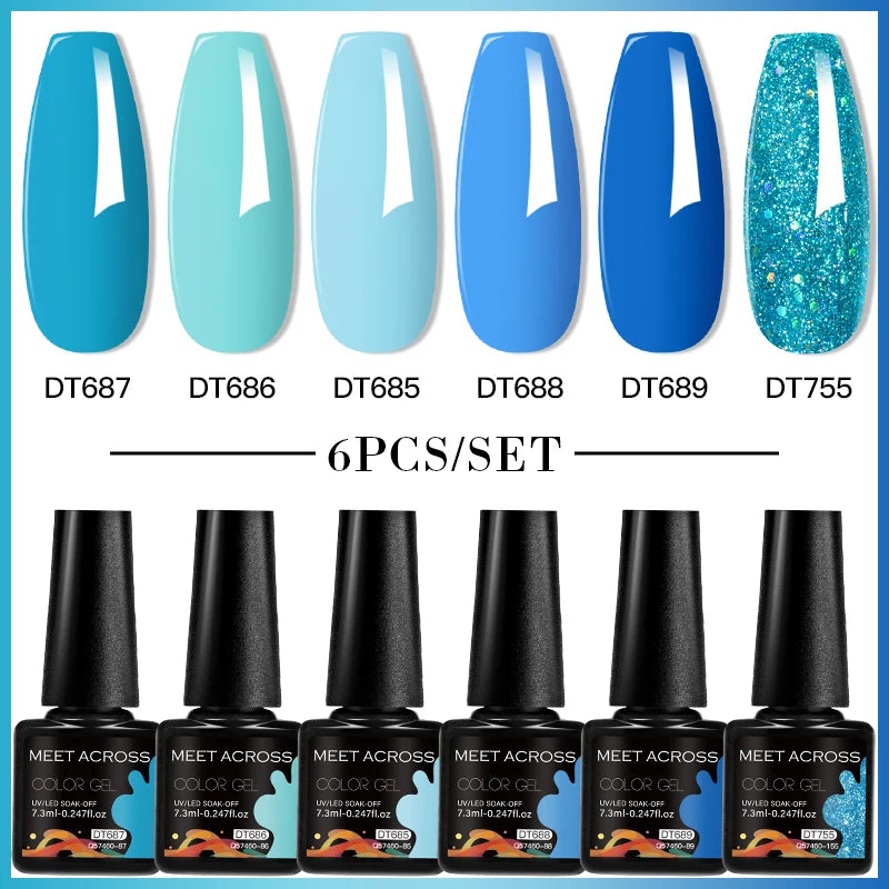 MEET ACROSS Gel Nail Polish Set  Spring Summer