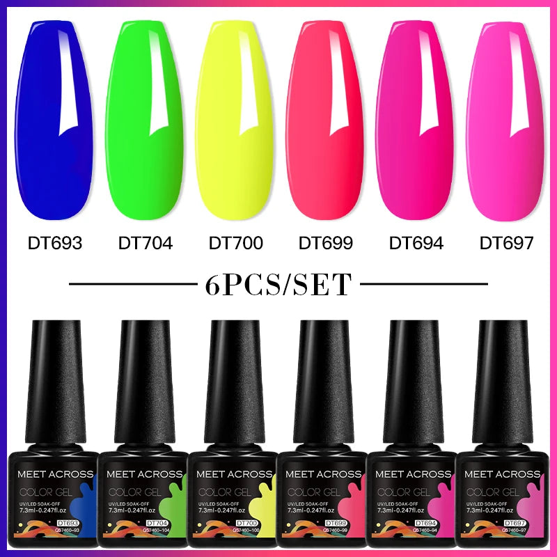 MEET ACROSS Gel Nail Polish Set  Spring Summer