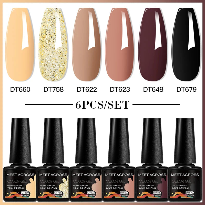 MEET ACROSS Gel Nail Polish Set  Spring Summer