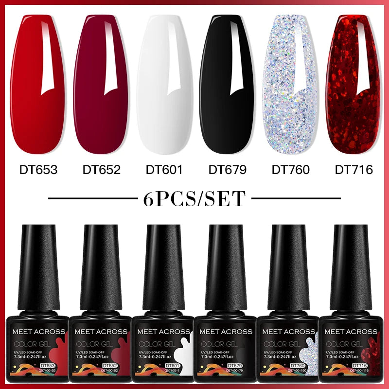 MEET ACROSS Gel Nail Polish Set  Spring Summer