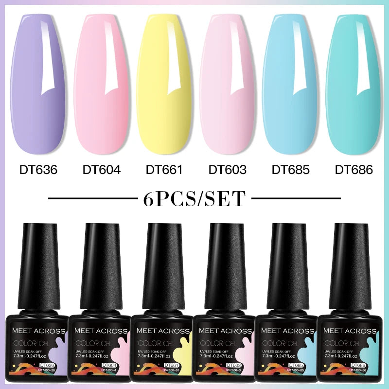 MEET ACROSS Gel Nail Polish Set  Spring Summer