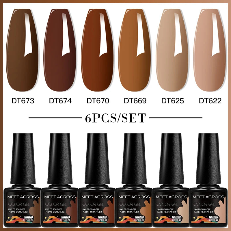 MEET ACROSS Gel Nail Polish Set  Spring Summer