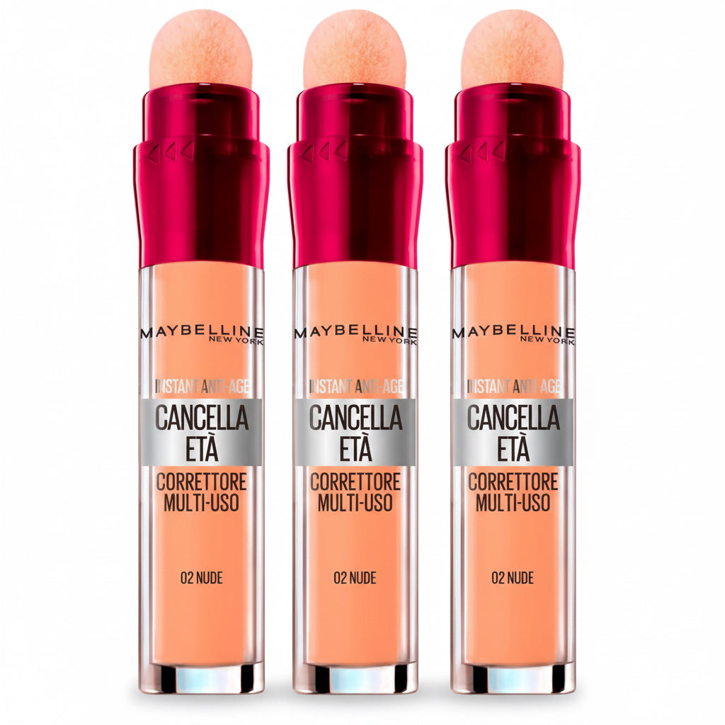 3X  New York Il Cancella Età Correttore Liquido Multiuso Colore 02 Nude - 3 Correttori