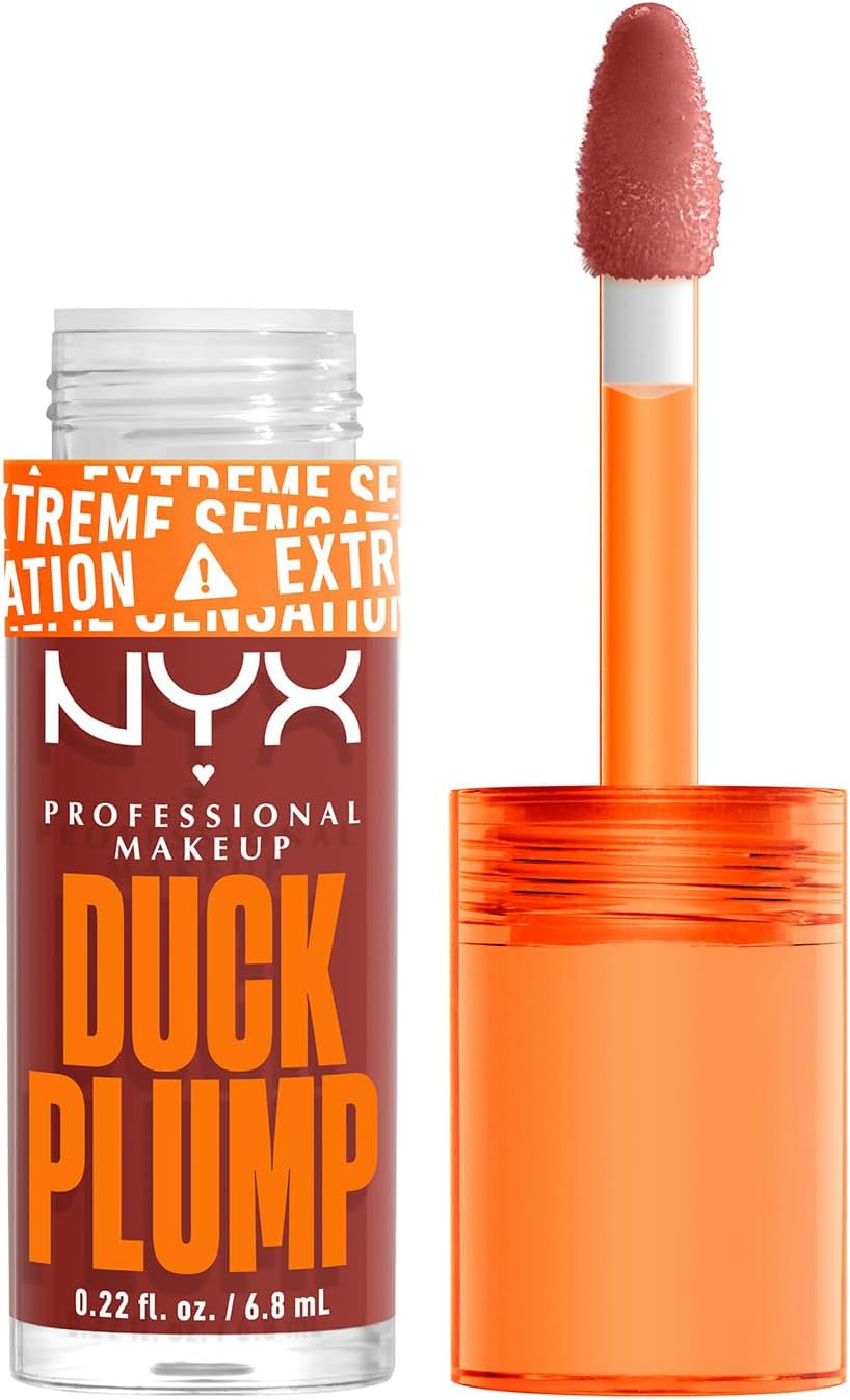 NYX Professional Makeup Gloss Rimpolpante, Altamente Pigmentato, Volume Immediato E Duraturo, Arricchito Con Zenzero Piccante, Duck Plump, Tonalità: Brick of Time, 6,8 Ml