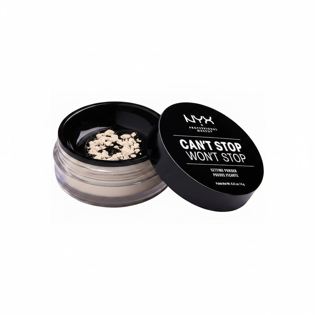 NYX Professional Makeup, Cipria in Polvere, Can'T Stop Won'T Stop Setting Powder, Polvere Libera, Finish Matte, Minimizza Le Zone Lucide, Tonalità: Light Medium