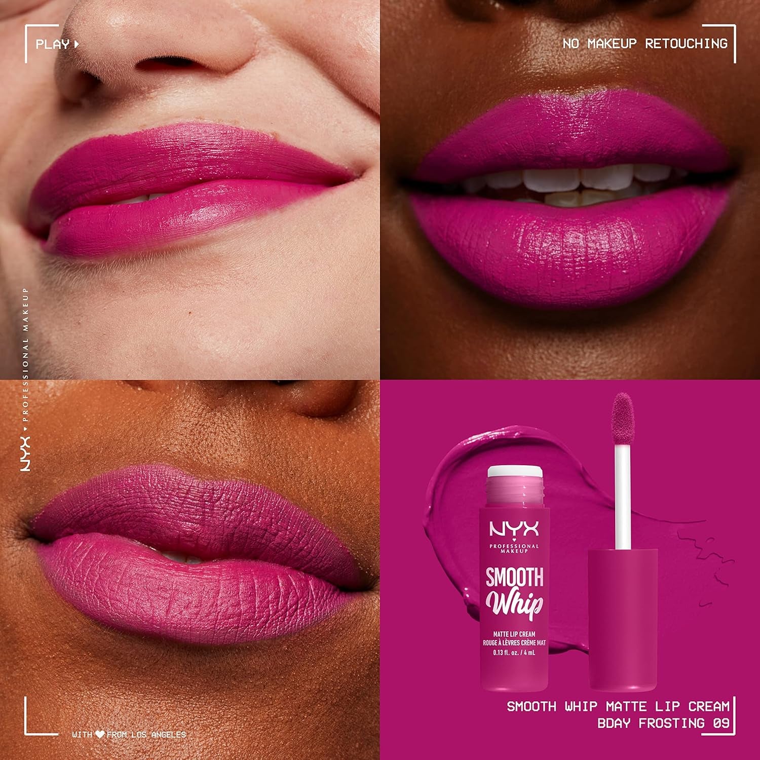 NYX Professional Makeup Rossetto Liquido, Tinta Labbra Matte, Tonalità Ultra-Vibranti, Con Burro Di Karité E Burro Di Cacao, Smooth Whip, Tonalità: Pillow Fight