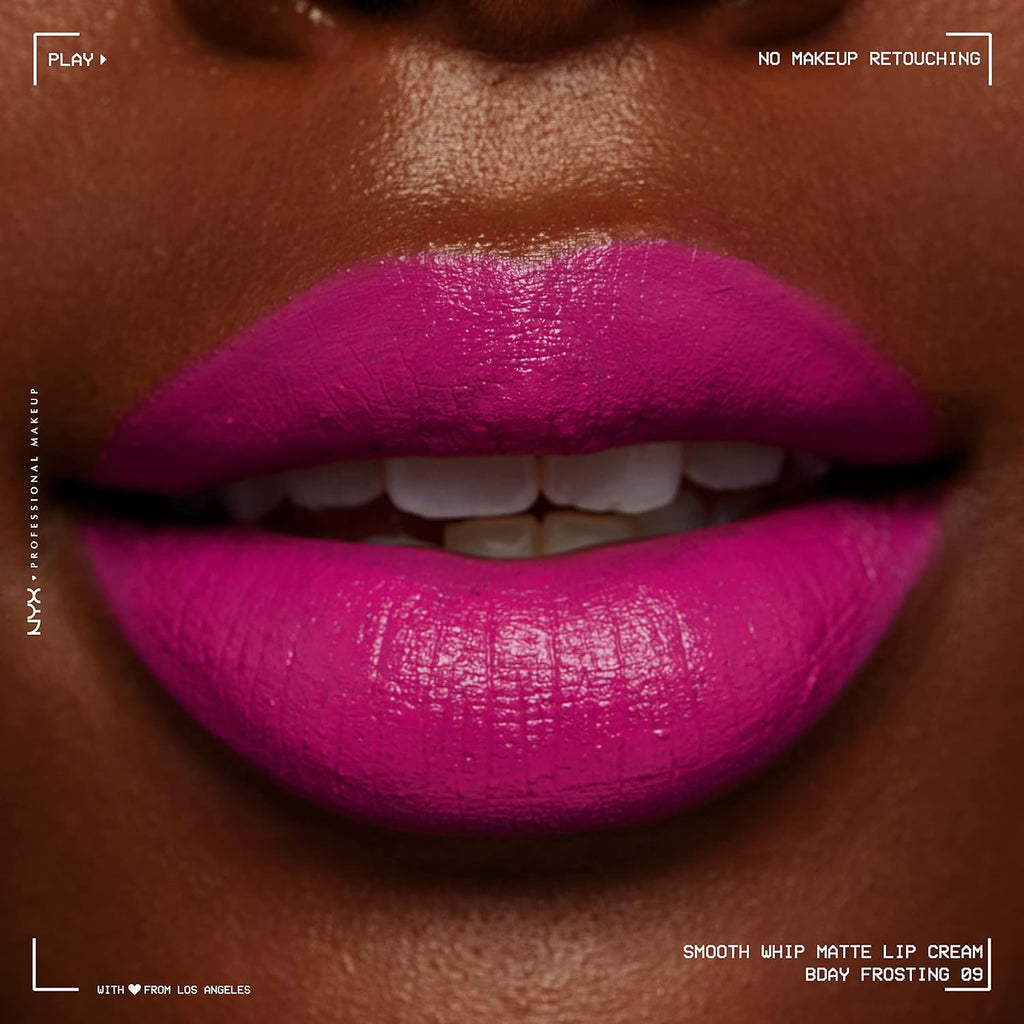 NYX Professional Makeup Rossetto Liquido, Tinta Labbra Matte, Tonalità Ultra-Vibranti, Con Burro Di Karité E Burro Di Cacao, Smooth Whip, Tonalità: Pillow Fight