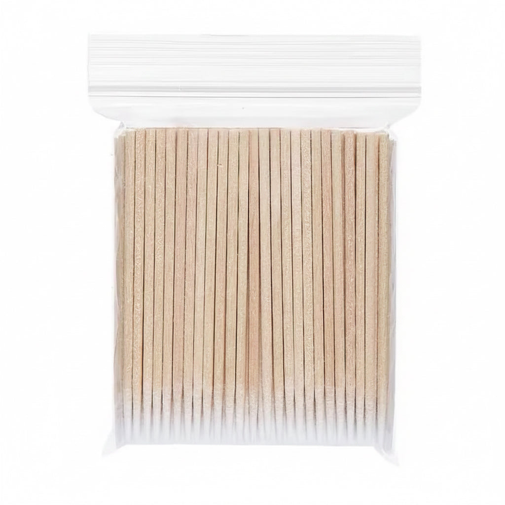 100Pcs Nails Wood Swab Clean Sticks Bud Tip Wooden Cotton Head Manicure Detail Corrector Nail Polish Remover Art Tool