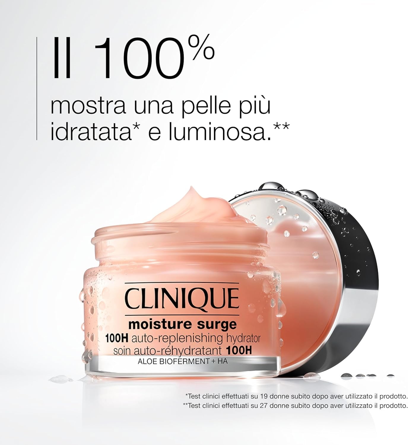 Clinique Moisture Surge 100H Auto-Replenishing Hydrator Idratante Con Acido Ialuronico per Tutti I Tipi Di Pelle | Idratazione Fino a 100 H