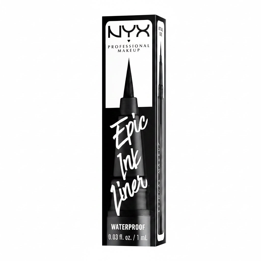 Epic Ink Liner, Eyeliner Liquido Impermeabile, Nero (2 Pezzi), Formula Vegana